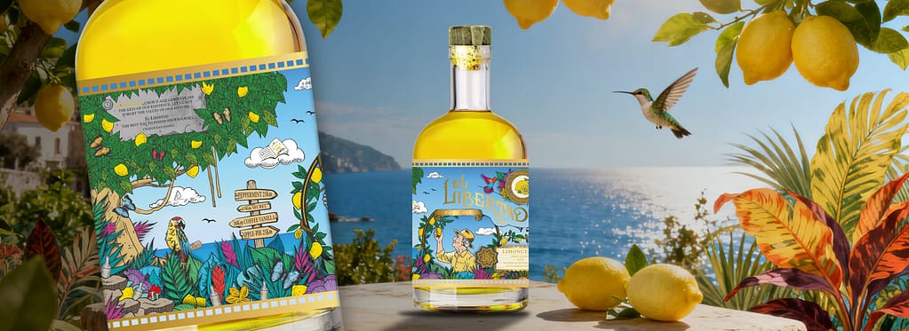 Création d'une étiquette illustrée pour spiritueux