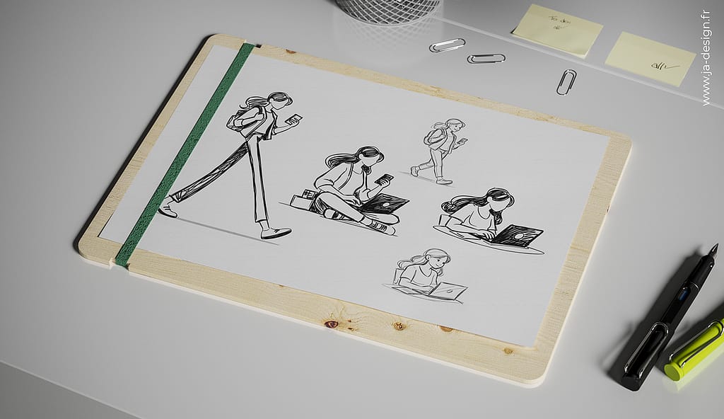 croquis création kakémono professionnel