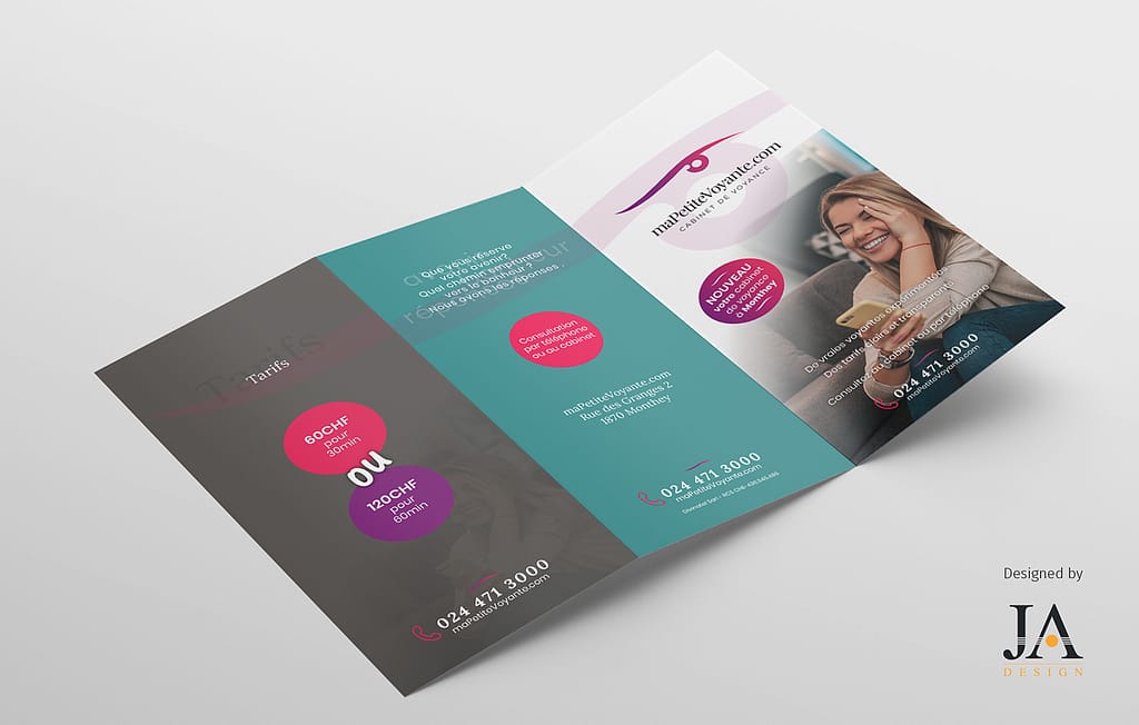 Création d'une brochure pour un centre de voyance par téléphone
