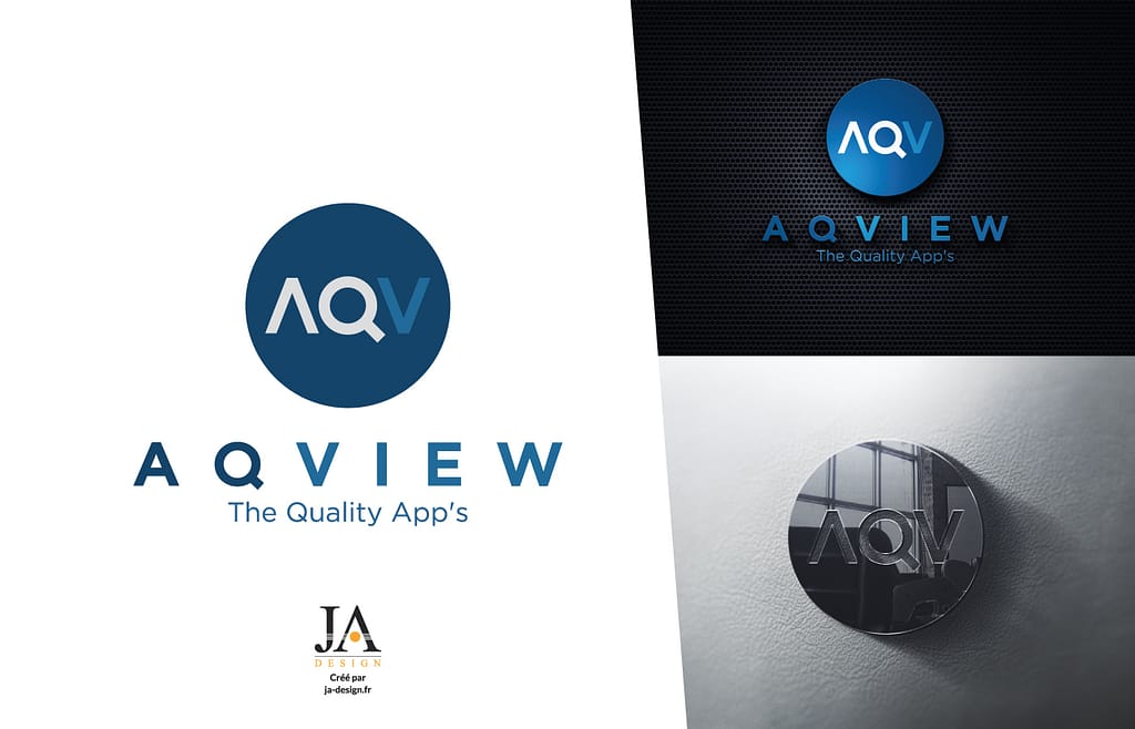 Création de logo AQView startup spécialisée dans le logiciel par JA Design - Graphiste freelance Bordeaux