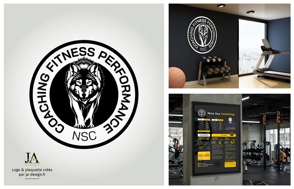 Création du logo NSC – Nicolas Sauvey Coaching (Coach Sportif) par JA Design
