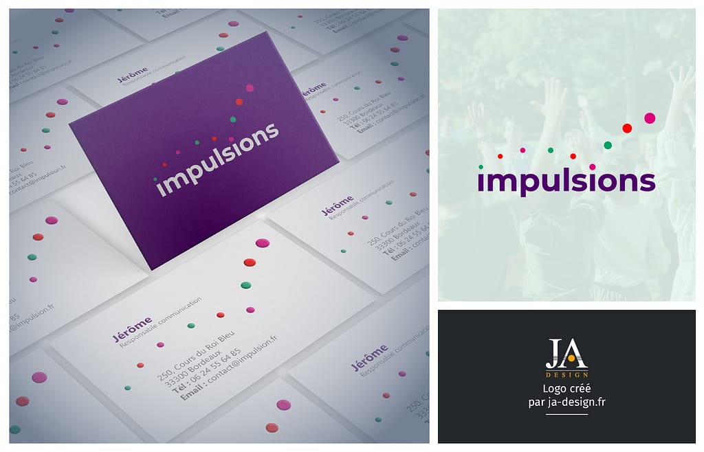Création d'un logo et d'une carte de visite pour une association ou mouvement politique belge IMPULSION par JA Design graphiste à Bordeaux