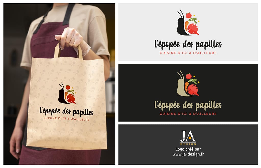 Création du logo l'Epopée des Papilles, restaurant spécialisé dans les festival - par JA Design