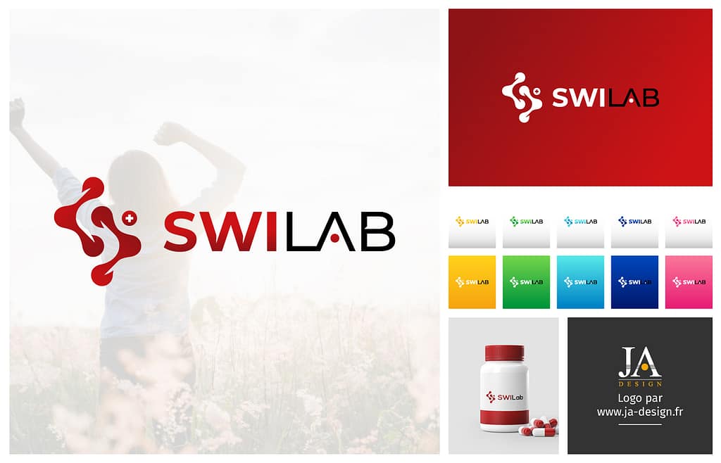 Création du logo SWILAB, marque de compléments alimentaires - par JA Design