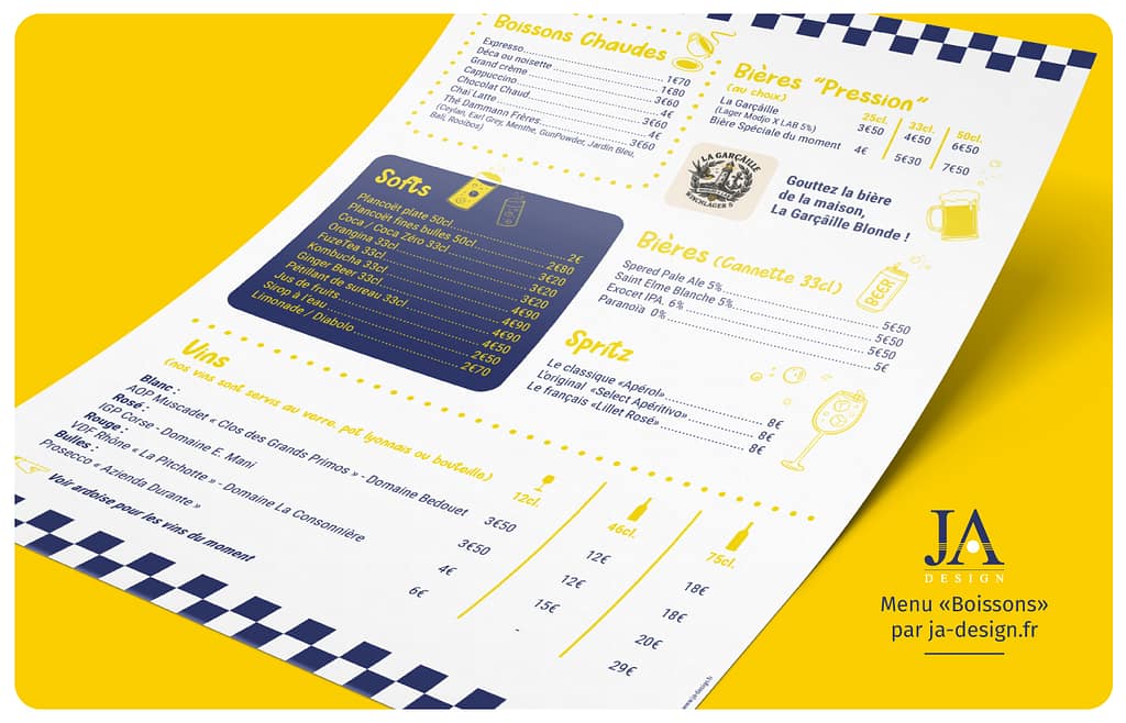 menu fast food Le Modjo par JA Design graphiste Bordeaux