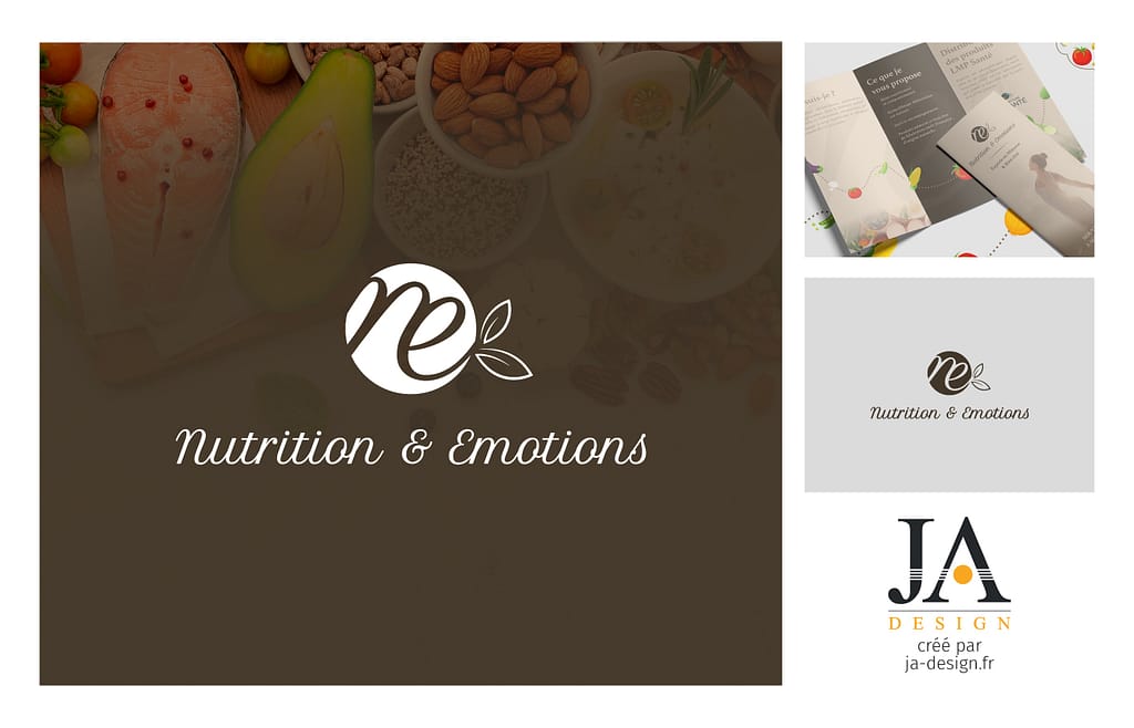 Logo et monogramme N&E - Nutrition et émotions - par JA Design graphiste à Bordeaux