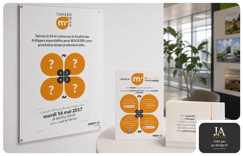 affiche et flyer évènement emploi NEOVIA