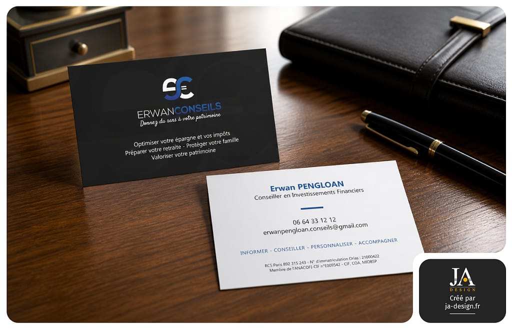 Carte de visite gestion de patrimoine Erwan Conseils Bordeaux