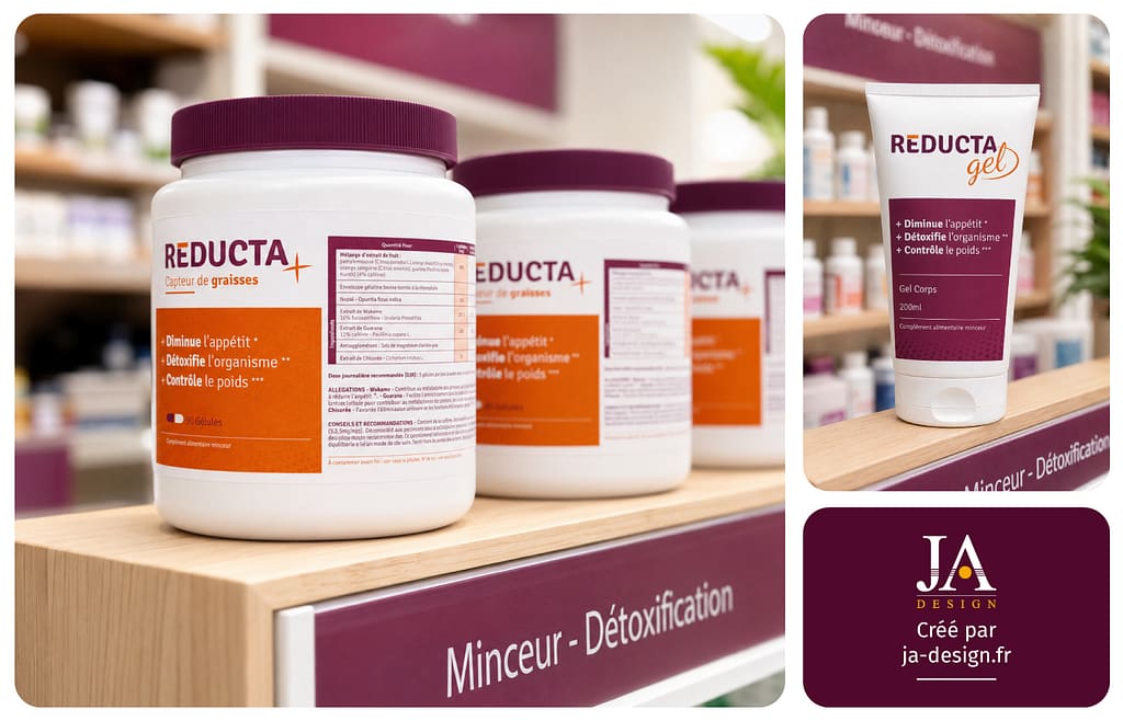 Création packaging complément alimentaire et gel minceur graphiste Bordeaux JA Design
