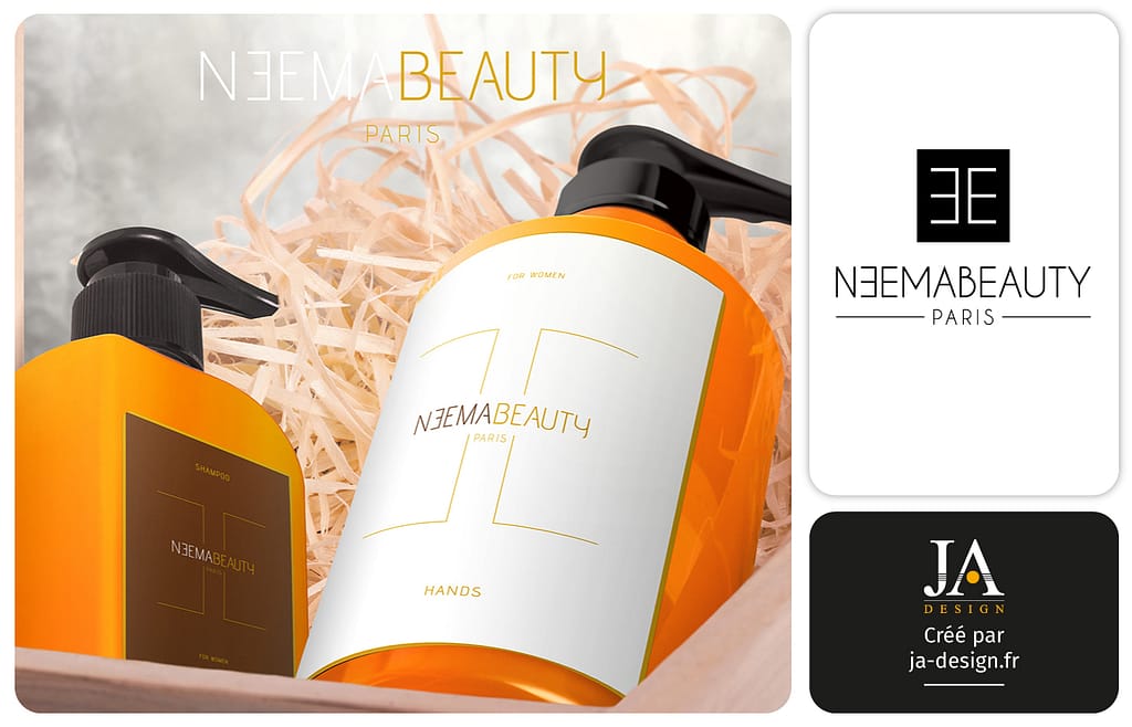 Création packaging cosmétique luxe Neema Beauty graphiste Bordeaux JA Design