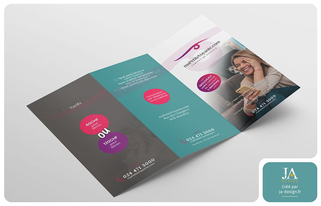 Création graphique brochure voyance maPetiteVoyante.com Monthey