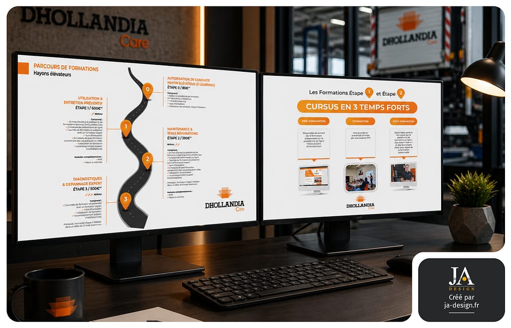 création d'une infographie pour un page de site internet DHOLLANDIA Care par JA Design, graphiste à Bordeaux
