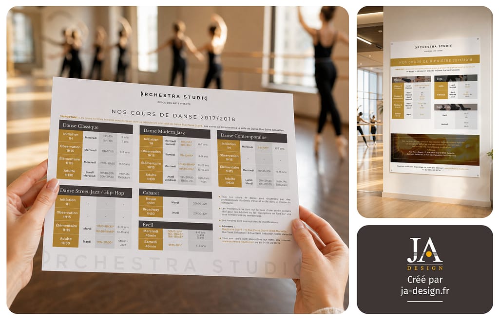 planning école de danse Orchestra Studio