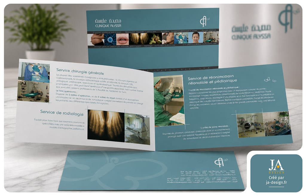 plaquette entreprise clinique chirurgie esthétique Alyssa - Graphiste à Bordeaux