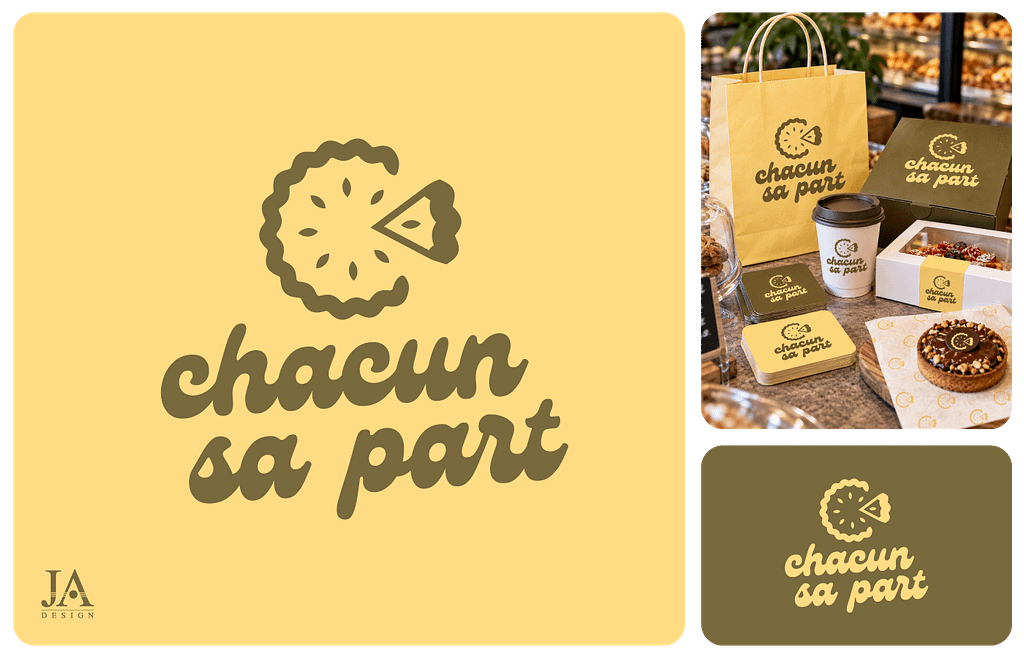 Logo Chacun sa part pour une pâtisserie spécialisée dans les tartes, créé par JA Design à Bordeaux