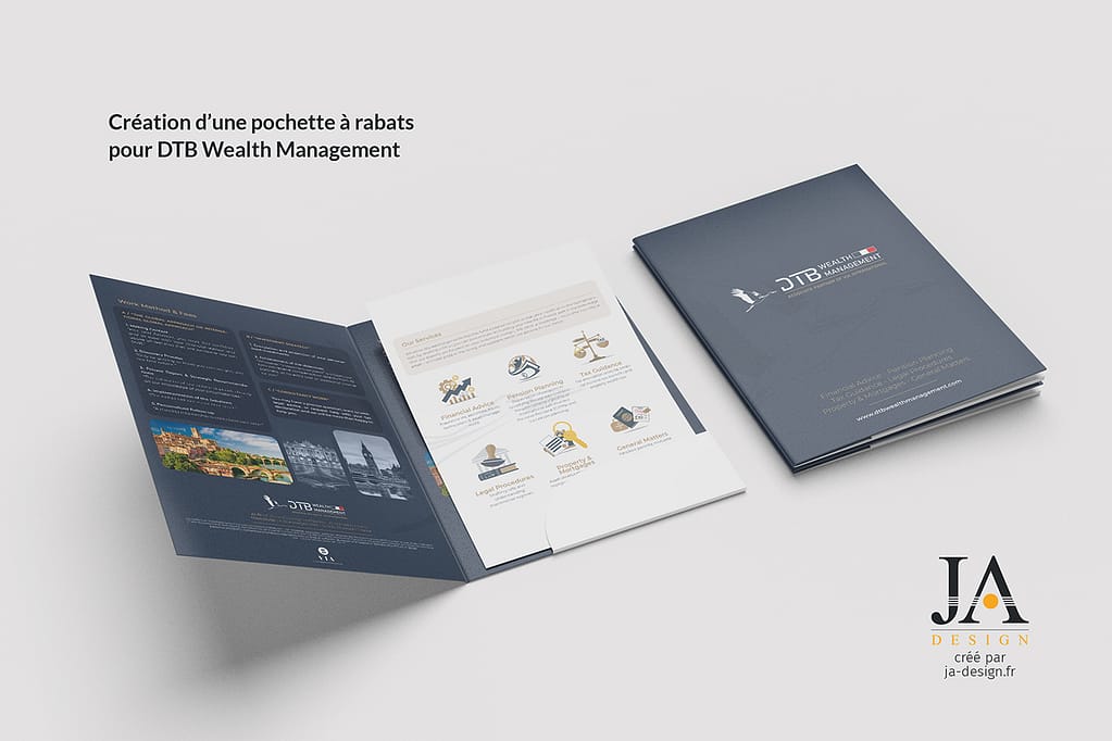 Porte documents DTB Wealth management - JA Design graphiste à Bordeaux