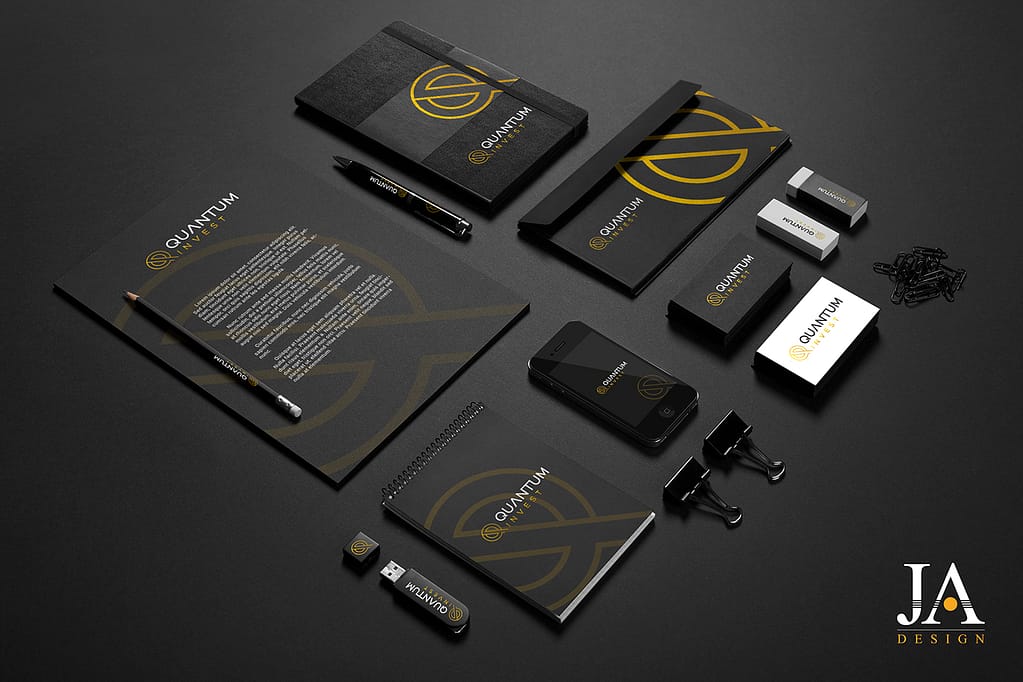 Création d'un logo et d'une charte graphique pour startup investissement Quantum par JA Design Graphiste
