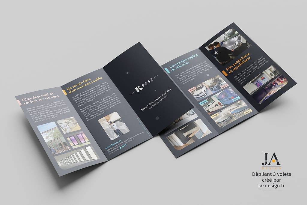Création d'un flyer ou Dépliant pour KPOSE par JA Design Graphiste