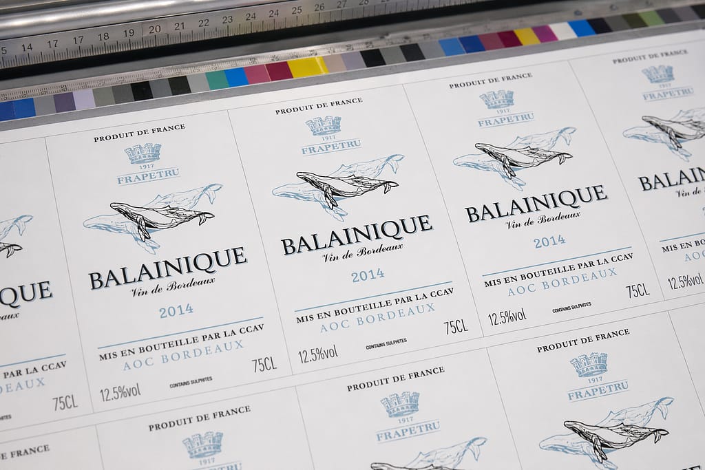 impression étiquette illustration baleine packaging vin