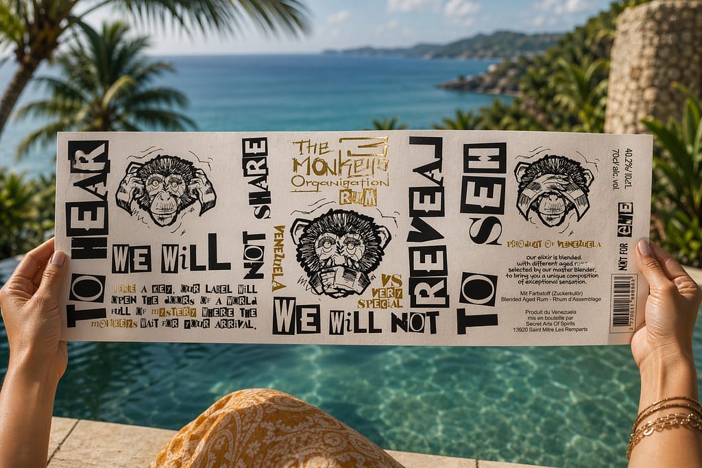 design packaging rhum typographie moderne