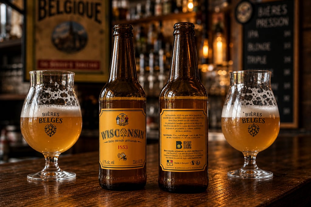 Création d'une étiquette de bière blonde artisanale par JA Design graphiste à Bordeaux