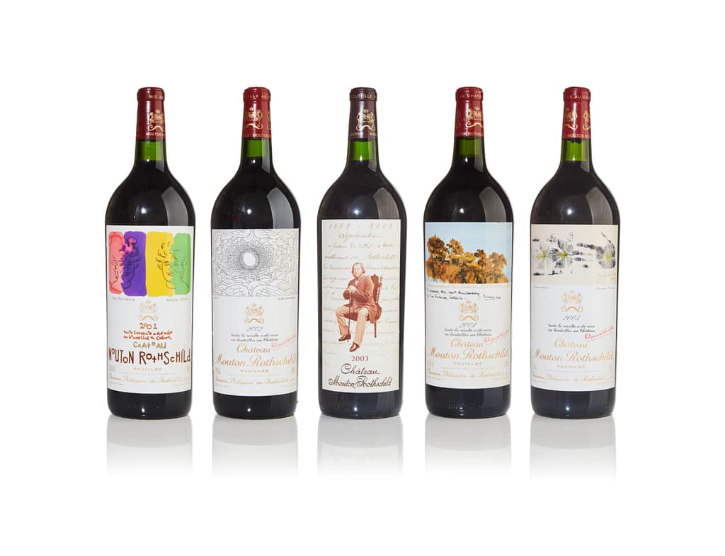 Tendances Étiquettes Vin et Spiritueux 2024 - Etiquette bouteille de vin Château Mouton Rothschild