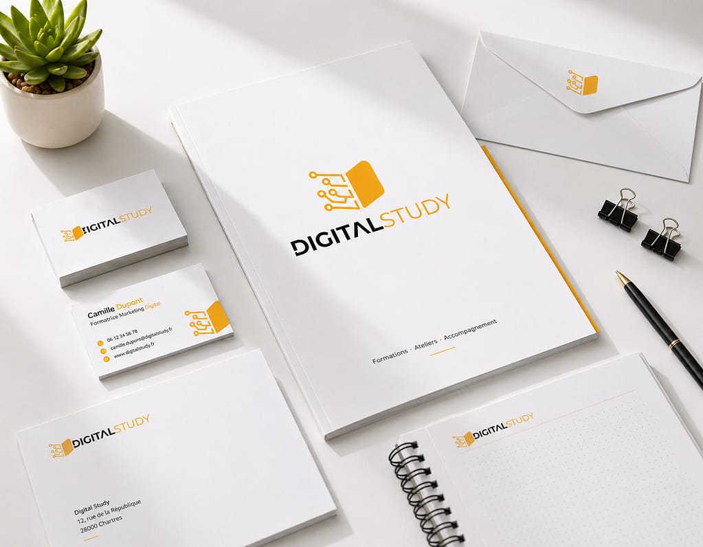 Création identité visuelle complète et papeterie pour Digital Study par JA Design