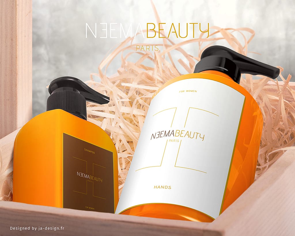 Création d'une étiquette packaging pour la marque NeemaBeauty - par JA Design Graphiste à Bordeaux