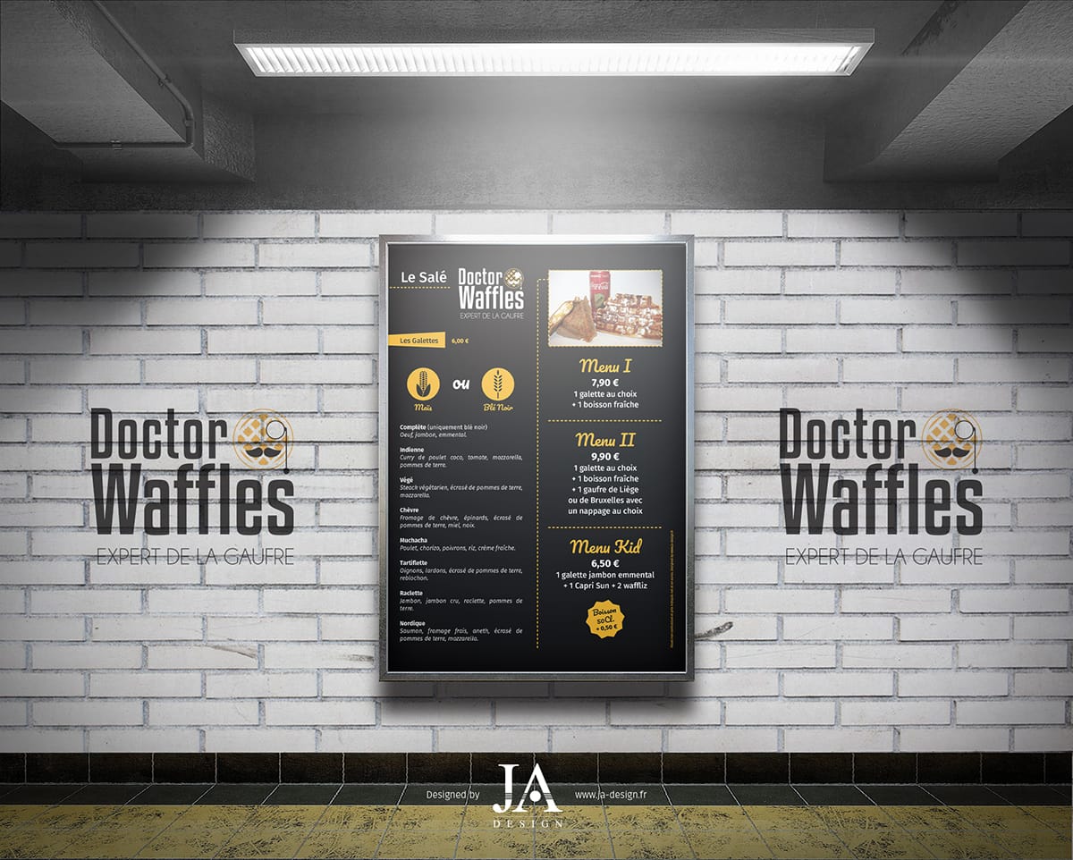 mise en page restauration rapide par JA Design graphiste freelance à Bordeaux