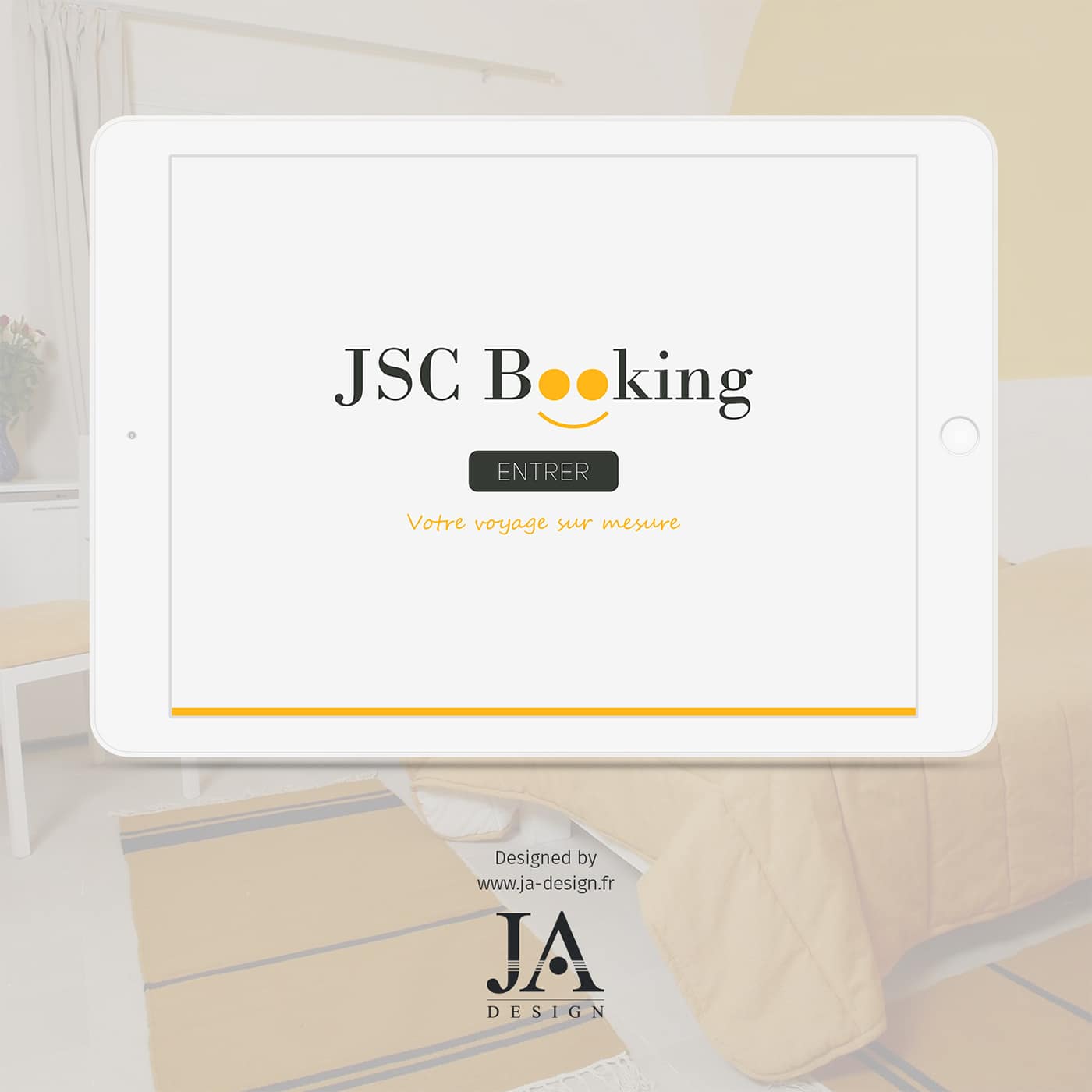 Création logo plateforme réservation hôtel JSC Booking - Par JA Design graphiste à Bordeaux