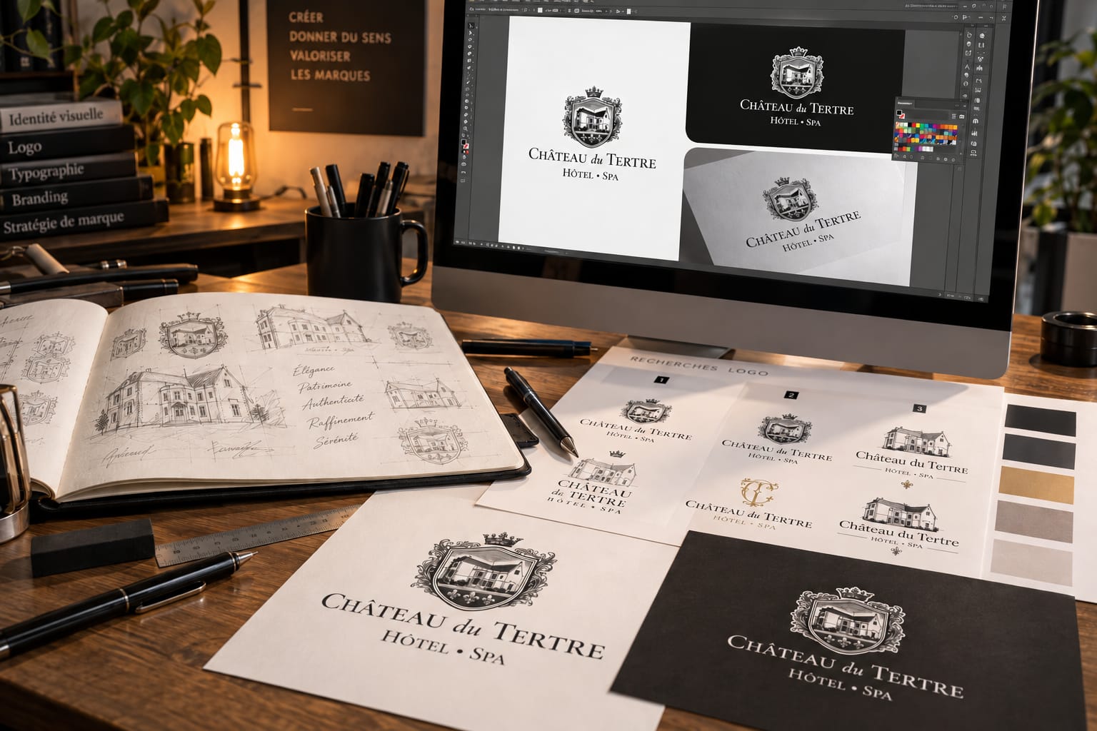 Processus de conception d'un logo pour le Château du Tertre
