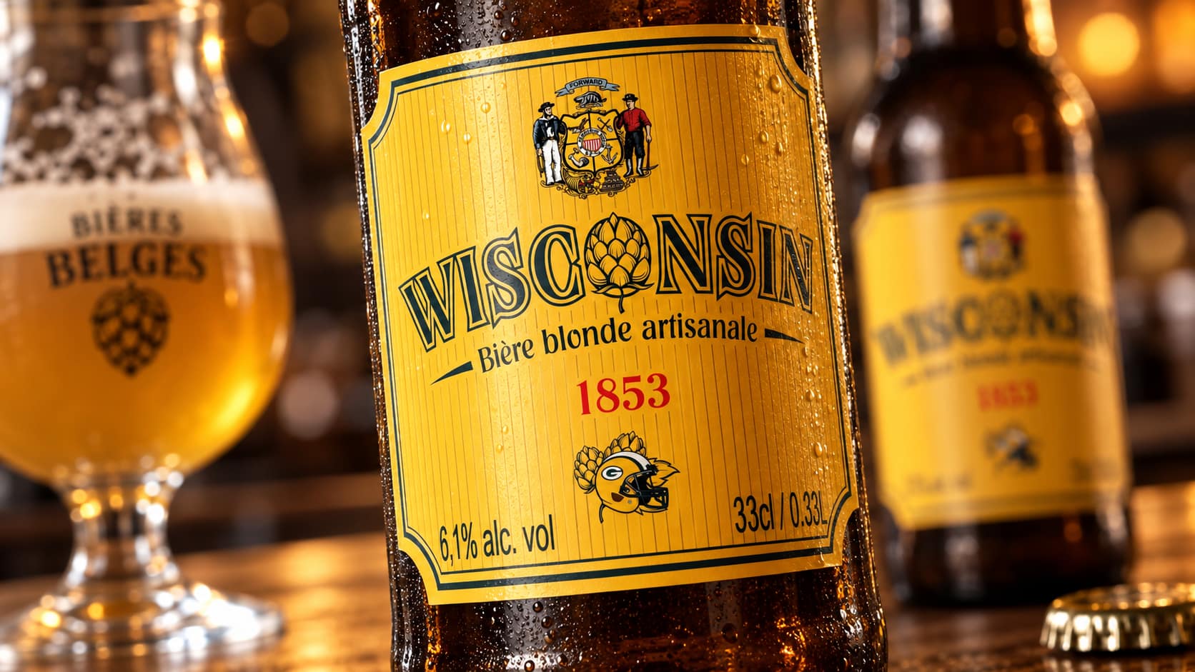 Création d'une étiquette pour une bière belge Winsonsin - par JA Design graphiste à Bordeaux
