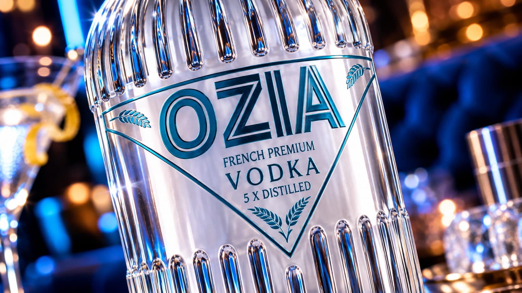 Création d'une étiquette pour spiritueux - Vodka Ozia - par JA Design - Graphiste à Bordeaux