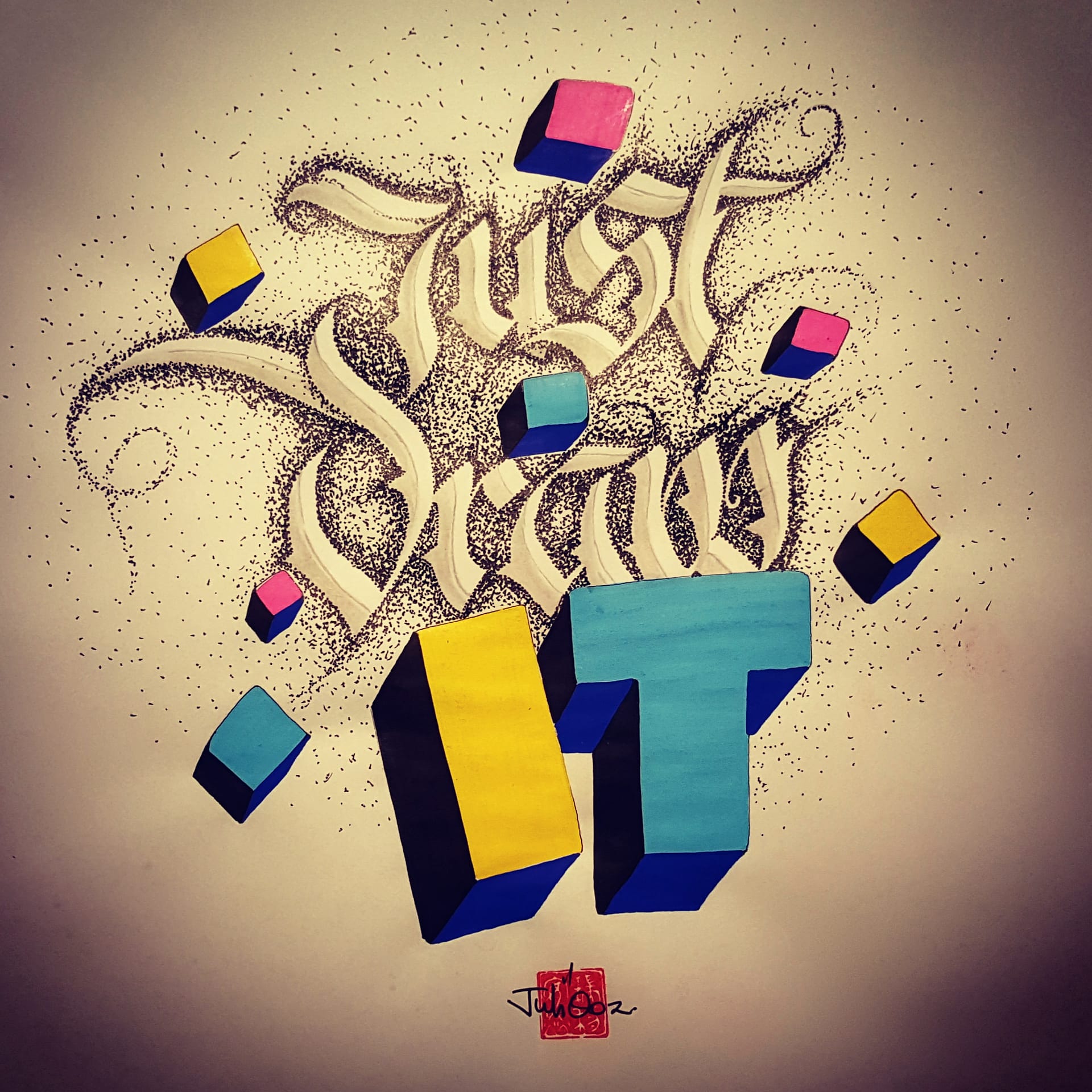 Illustration faite aux posca dans un style street art par JA Design graphiste à Bordeaux