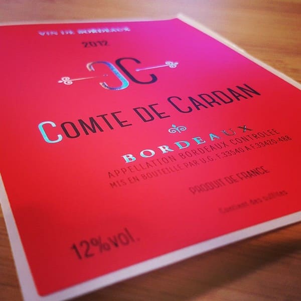 Etiquettes pour bouteilles de vin - Bordeaux - Design