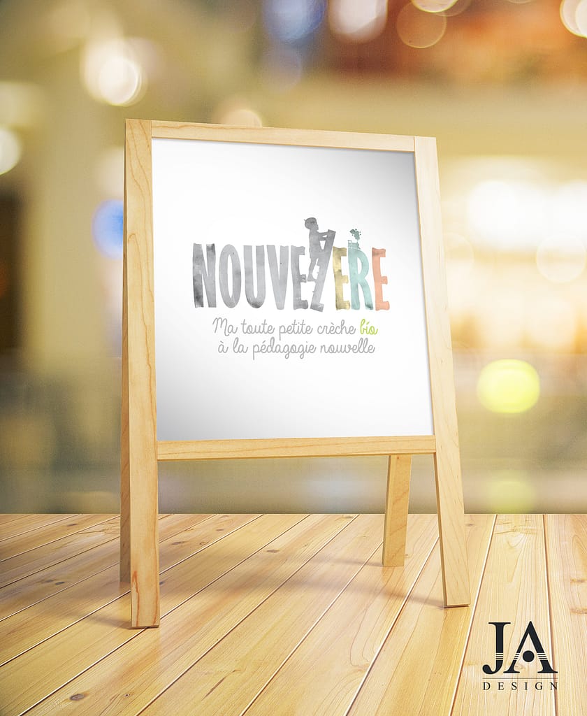 Création du logo Nouvel'ère, nouvelle crèche lyonnaise pour les tout petits- par JA Design